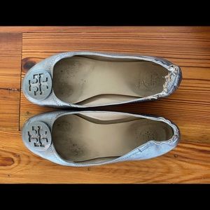 Silver Tory Burch Ballet Flats 7.5
